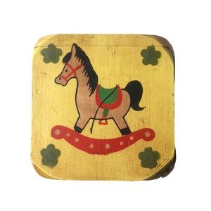 Wooden block piggy bank